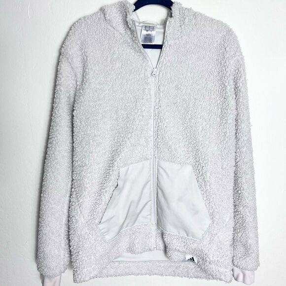 adidas Other - Adidas Men's Sherpa Zip Up Hoodie White Size Small